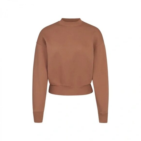 SKIMS Tops - Skims The Pullover Crewneck Crop Sweatshirt | Size Small | Color Tigers Eye
